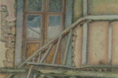 BALCON DESTARTALADO  Pastel sobre papel 74 x 53 cm. 1988