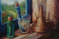 Serie VENTANAS  ( IX ). Alquídico y óleo sobre lienzo 50 x 65 cm 1995-2001
