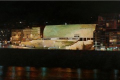 LA DOMUS DE NOCHE. Serie A Coruña (1). Óleo sobre lienzo 81x 162 cm. 2008-11